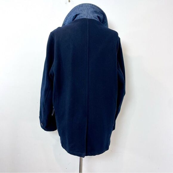Nautica Jeans Wool Classic Double Breasted Peacoat Navy Blue Jacket  sz L/XL - Picture 5 of 16